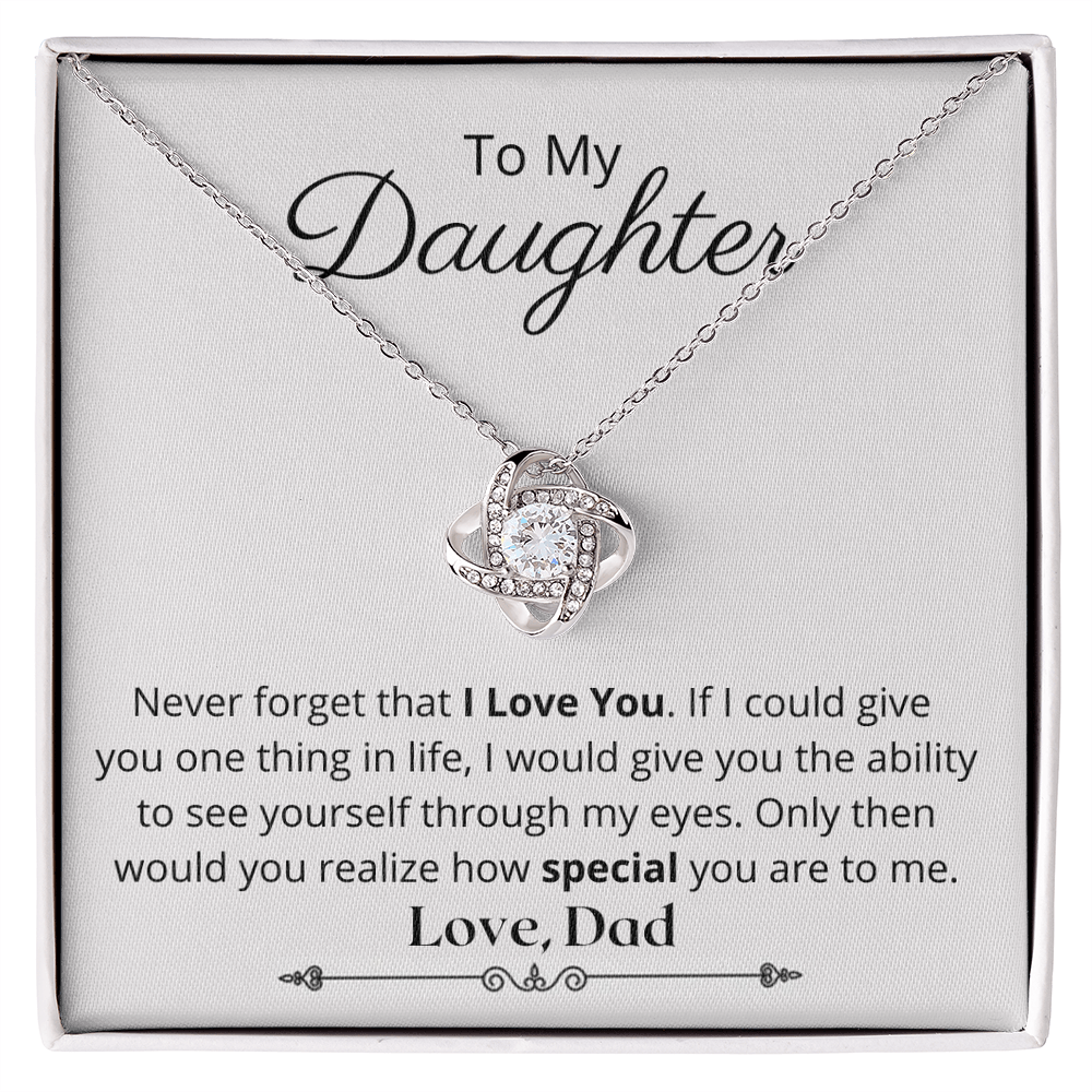 To My Daughter - Love Knot Necklace